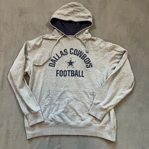 Dallas Cowboys Football Hoodie NFL Sweatshirt Pullover Gray Fan Apparel‎